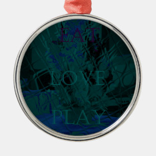 Französisch Blau Liebe Essen Spiel Blütentöne fü Silbernes Ornament