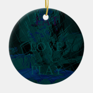 Französisch Blau Liebe Essen Spielen Blumenfarben Keramikornament