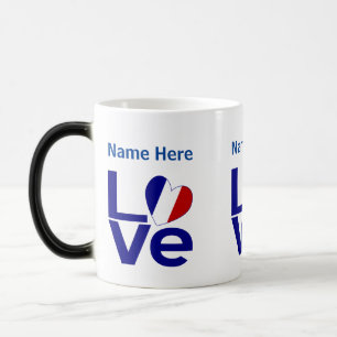 Französisch Blau LOVE Gearr Flagge Personalisiert  Verwandlungstasse
