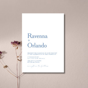 Französisch Blau Minimalistische Einfache Moderne Einladung