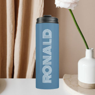 Französisch Blau Moderne Typografie Personalisiert Thermosbecher