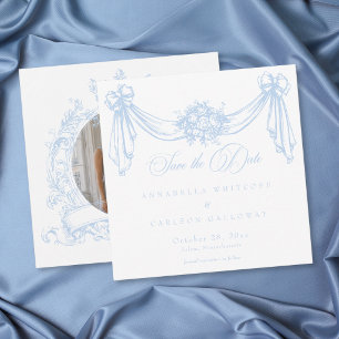 Französisch Blau Rokoko Vintage Elegante Hochzeits Save The Date