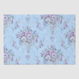 Französisch Blau Viktorianischer Stil Blumendekoup Seidenpapier