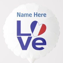 Französisch-blaue LIEBE Herzenflagge Personalisier