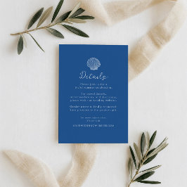 Französisch Blaue Muschel Strand Hochzeit Details Begleitkarte
