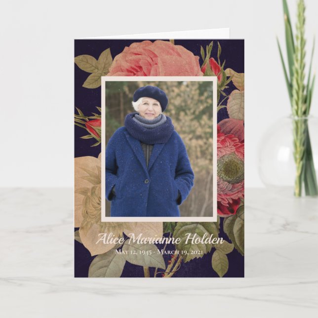 Französisch Blauer Blumen Feier des Programms Lebe Programm (Vorderseite)