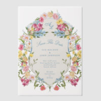 Französisch-blaues florales Vintages Wappen Save t
