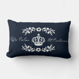 Französisch-blaues Script Behalten Calm Carry On Lendenkissen