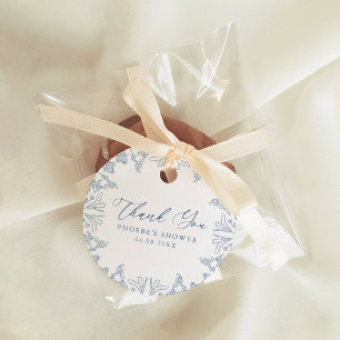 Französisch Blue Chinoiserie Floral Bridal Gefalle Geschenkanhänger