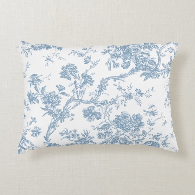 Französisch Blue Custom Brushed Polyester Accent P Dekokissen (Vorderseite)
