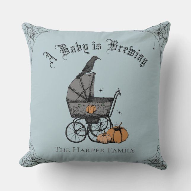 Französisch Blue Gothic Ein Baby braut Familie Cus Kissen (Vorderseite)