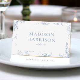 Französisch Blue Wedname Platzkarte DIY