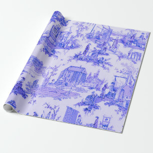 Französisch Blue White Toile Chinoiserie Decoupage Geschenkpapier
