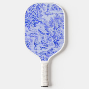 Französisch Blue White Toile Chinoiserie Rustikale Pickleball Schläger