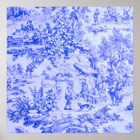 Französisch Blue White Toile Chinoiserie Rustikale