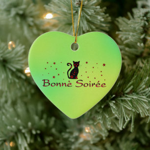 Französisch: Bonne Soiree Keramik Ornament