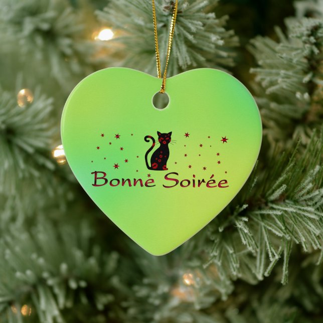 Französisch: Bonne Soiree Keramik Ornament (Baum)