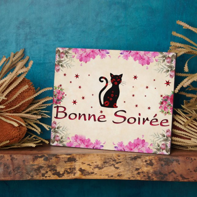 Französisch: Bonne Soiree Plaque Fotoplatte (Seite)