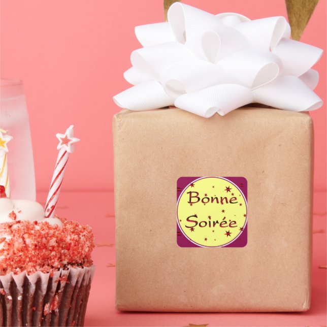 Französisch: Bonne Soiree Square Sticker (Party)