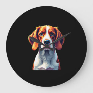 Französisch-Bretagne Spanische Mama Vater Dog Face Große Wanduhr