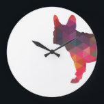Französisch Bulldog bunt Geometrische Silhouette Große Wanduhr<br><div class="desc">Diese Silhouette kann auch vertreten: Französischer Bulldog,  Französisch,  Boston Terrier,  amerikanischer Gentleman,  Bostie,  Frog Dog,  Clown Dog,  Bat Ears,  Toy Bulldog,  Brachycephalic,  Clown Prince of Dogs,  Klun,  Frenchy,  Lace,  Bulldogge,  Begleithund,  Toy breed,  BD</div>