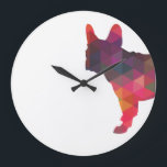 Französisch Bulldog bunt Geometrische Silhouette Große Wanduhr<br><div class="desc">Diese Silhouette kann auch vertreten: Französischer Bulldog,  Französisch,  Boston Terrier,  amerikanischer Gentleman,  Bostie,  Frog Dog,  Clown Dog,  Bat Ears,  Toy Bulldog,  Brachycephalic,  Clown Prince of Dogs,  Klun,  Frenchy,  Lace,  Bulldogge,  Begleithund,  Toy breed,  BD</div>