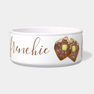 Französisch Bulldog Französisch Toast Frühstück Es Napf