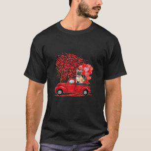 Französisch Bulldog Hunde auf Lkw Herz Bäume Valen T-Shirt
