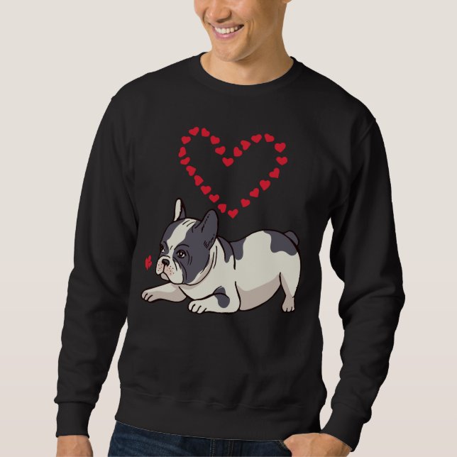 Französisch Bulldog Mama Frenchie Liebe Hund Herz Sweatshirt (Vorderseite)
