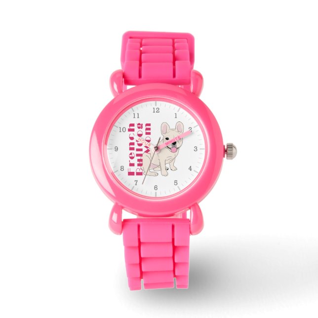 Französisch Bulldog Mama Niedlich Französisch Fren Armbanduhr (Vorderseite)