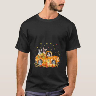 Französisch Bulldog Riding LKW Pumpkin Herbst T-Shirt