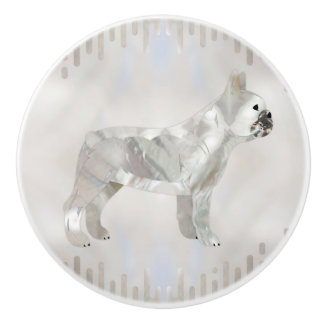 Französisch-Bulldog-Silhouette Keramikknauf