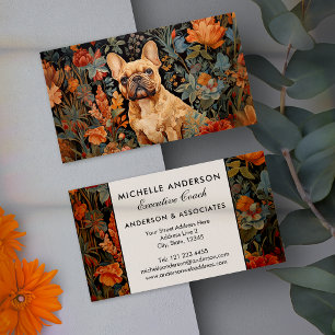 Französisch Bulldog Vintag Floral Visitenkarte