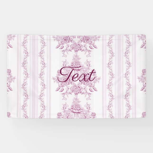 Französisch chic,pink,toile,floral,muster,viktoria banner (Horizontal)