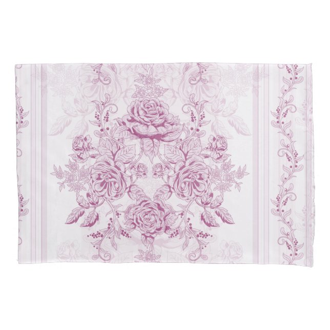 Französisch chic,pink,toile,floral,muster,viktoria kissenbezug (Vorderseite)