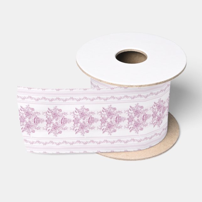 Französisch chic,pink,toile,floral,muster,viktoria satinband (Spule)
