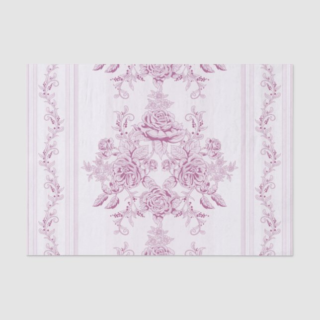 Französisch chic,pink,toile,floral,muster,viktoria seidenpapier (Vorderseite)