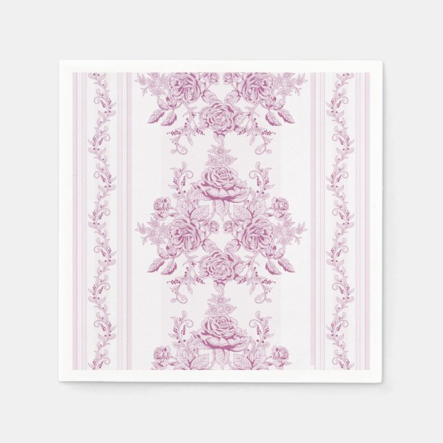 Französisch chic,pink,toile,floral,muster,viktoria serviette (Vorderseite)