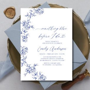 Französisch Chinoiserie Etwas Blue Brautparty Einladung
