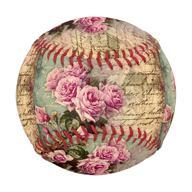 Französisch Country chic, Shabby Chic, rosa Rosen, Baseball (Vorderseite)