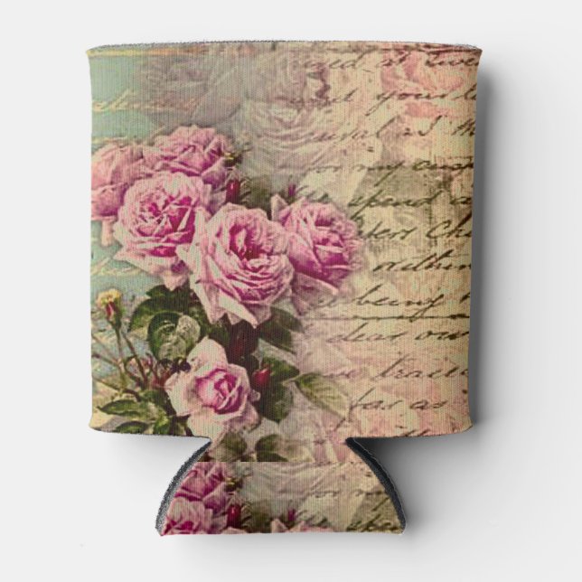Französisch Country chic, Shabby Chic, rosa Rosen, Dosenkühler (Vorderseite)