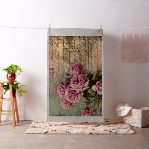 Französisch Country chic, Shabby Chic, rosa Rosen Stoff