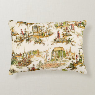 Französisch Creme Toile Chinoiserie Stil Rustikal Dekokissen