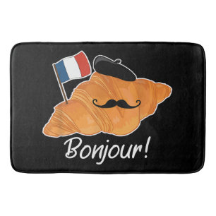 Französisch Croissant Lover France Flag Frankophil Badematte