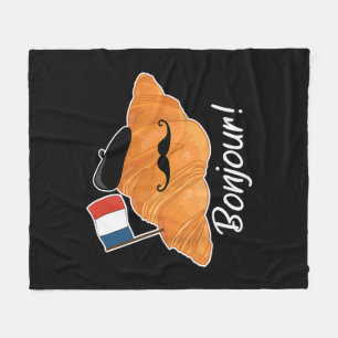 Französisch Croissant Lover France Flag Frankophil Fleecedecke