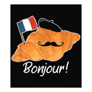 Französisch Croissant Lover France Flag Frankophil Fotodruck