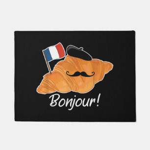 Französisch Croissant Lover France Flag Frankophil Fußmatte