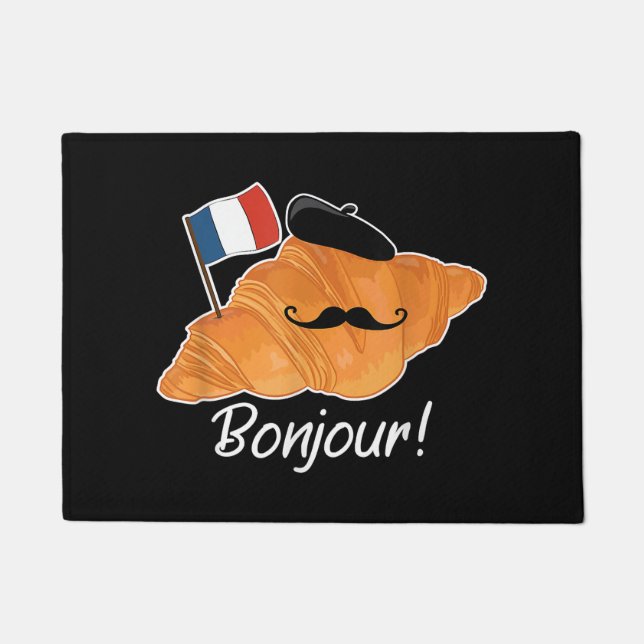 Französisch Croissant Lover France Flag Frankophil Fußmatte (Vorderseite)