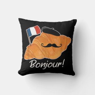 Französisch Croissant Lover France Flag Frankophil Kissen