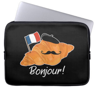 Französisch Croissant Lover France Flag Frankophil Laptopschutzhülle
